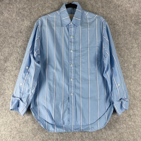 Citizens of Humanity Kayla Shirt XS Blue Canyon Stripe Button Up Poplin Cotton - Picture 1 of 16